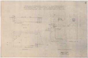 Gartenanlage Bereitschaftssiedlung Oberschlesische Hydrierwerke, Blechhammer: Gartenanlage Ehrenforst, Adolf-Hitlerstr.2, Werkzeichnung zum Schwimmbecken: Grundriss, Ansicht, Schnitte 1:50, 1:10