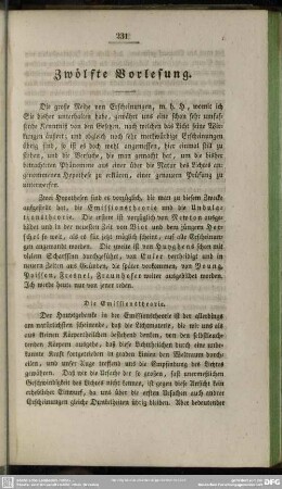 Zwölfte Vorlesung
