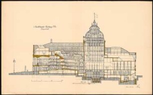Stadttheater, Freiburg: Längsschnitt 1:100