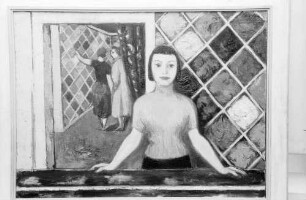 Freiburg: Ausstellung Stadthalle, Gemälde von Rudolf Riester, Im Wollladen