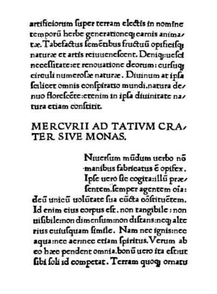 Mercvrii Ad Tativm Crater Sive Monas.