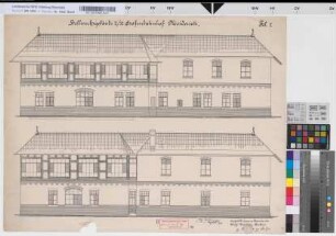 Stellwerksgebäude "X" / "XI" für Hafenbahnhof Meiderich, Blatt 2: Ansichten, o. M. Hgs, Sknr.: 1, Fanr.: 8, Bunr.: 8