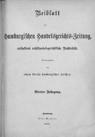 4.1871, Beiblatt: Hamburgische Handelsgerichts-Zeitung