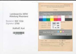 Entnazifizierung Kurt Kollhoff , geb. 05.11.1911 (Stabsfeldwebel)