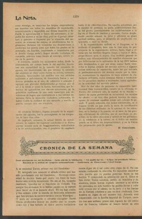 Crónica de la semana