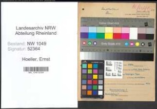 Entnazifizierung Ernst Hoeller , geb. 13.01.1899 (Zollbeamter)