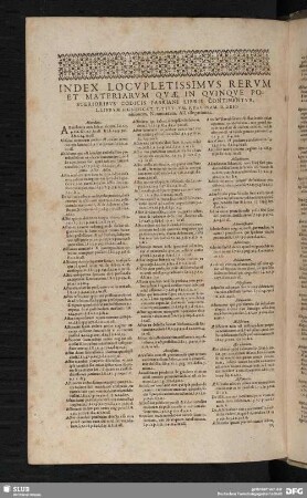Index Locupletissimus Rerum Et Materiarum Quae In Quinque Posterioribus Codicis Fabriani Libris Continentur.