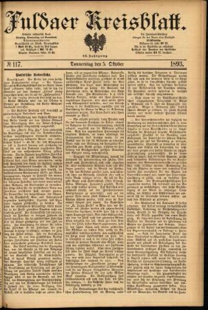 Ausgabe vom Donnerstag, den 05. Oktober 1893.
