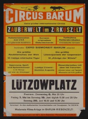 Circus Barum - Zauberwelt im Zirkuszelt, Berlin, ohne Jahr