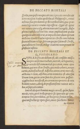 De Peccato Mortali Et Quotidiano.