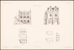 Gedächtnishalle: Ansichten, Schnitte, Grundrisse (aus: Entwürfe von Mitgl. d. AVB, Neue Folge 1898/99)