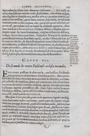 Caput VII. De secundo & tertio Fuldensis ecclesiae incendio.