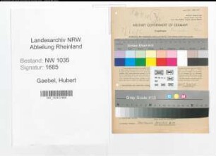 Entnazifizierung Hubert Gaebel , geb. 21.04.1920 (Steiger)