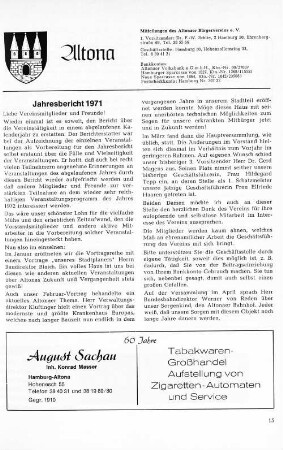 Jahresbericht 1971