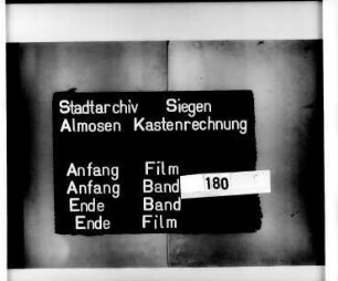 Siechen-, Schul- und Kasten-Rechnung der Stadt Siegen des Kastenverwalters Johannis Jung, Ratsverwandter