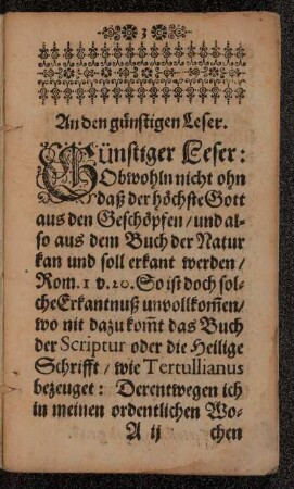 An den günstigen Leser.
