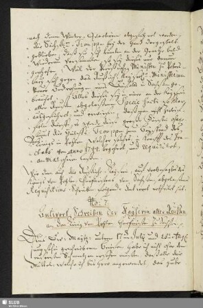 No: 7. Antwort-Schreiben der Kayserin aller Reußen an dem König von Pohlen, Churfürsten zu Sachßen etc.