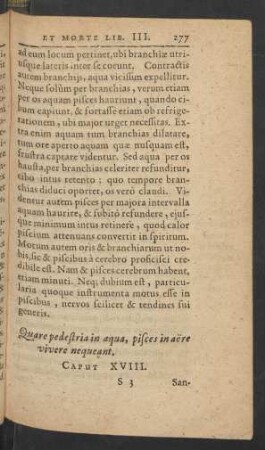 Quare pedestria in aqua, pisces in aere vivere nequeant. Caput XVIII.
