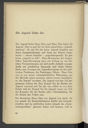 Die Jugend liebte ihn