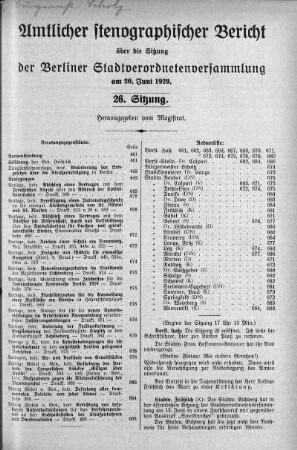 Sitzung 26, 20. Juni 1929