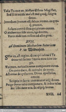 XVII. Ad Dominum Michaelem Sutorium