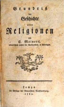 Grundriß der Geschichte aller Religionen