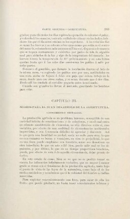 Capítulo III. Medios para el buen desarrolo de la agricultura