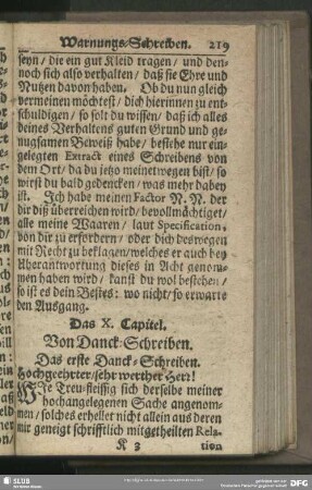 Das X. Capitel. Von Danck-Schreiben