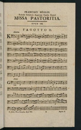 1-6, Missa Pastoritia. Opus VIII. Fagotto II.