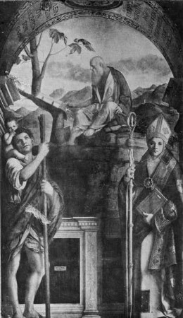 Die Heiligen Christophorus, Hieronymus und Ludwig von Toulouse