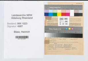 Entnazifizierung Heinrich Blass , geb. 04.01.1884 (Postamtmann)