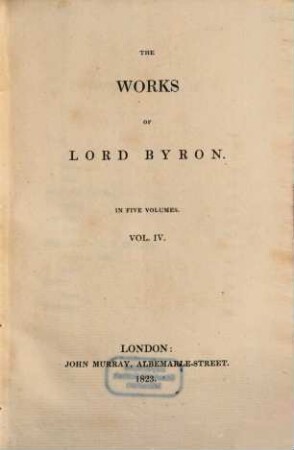 The works of Lord Byron : in five volumes, 4