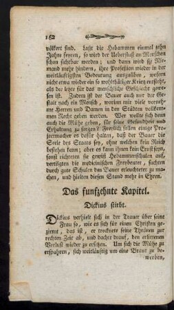 Das funfzehnte Kapitel. Dickius stirbt.