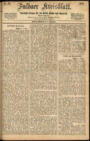 Ausgabe vom Mittwoch, den 01. November 1876.