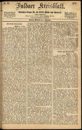 Ausgabe vom Mittwoch, den 01. November 1876.