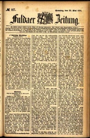 Ausgabe vom Sonntag, den 22. Mai 1881.