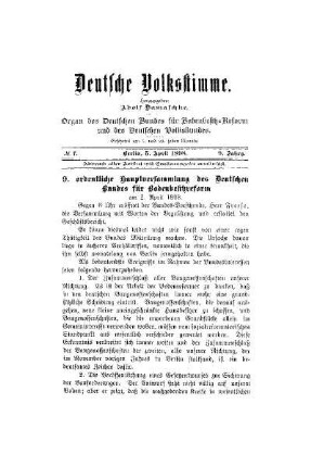 9. ordentliche Hauptversammlung des Deutschen Bundes