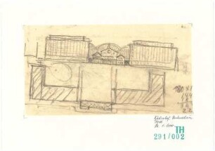 Fischer, Theodor; München; Hauptbahnhof, Bebauungsvorschlag - Teilgrundriss, Ansicht