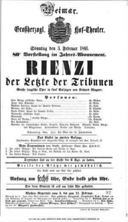 Rienzi der Letzte der Tribunen