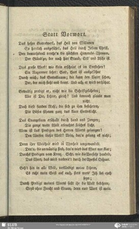Statt Vorwort