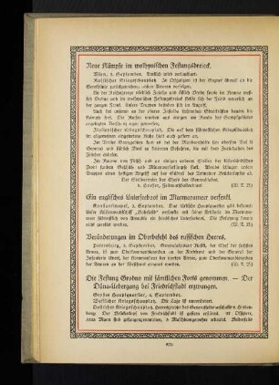 Veränderungen im Oberbefehl des russischen Heeres.