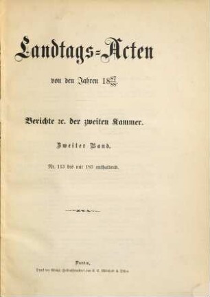Landtags-Akten. Berichte der 2. Kammer. 1887/88, Bd. 2