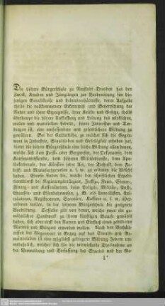 Unterrichtsplan der höhern Bürgerschule zu Neustadt-Dresden