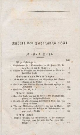 III-VI Inhaltsverzeichnis Hefte 1-4