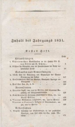 III-VI Inhaltsverzeichnis Hefte 1-4