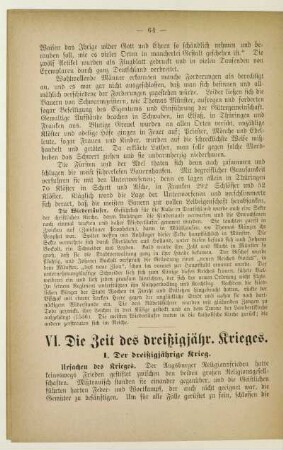 VI. Die Zeit des dreißigjähr. Krieges