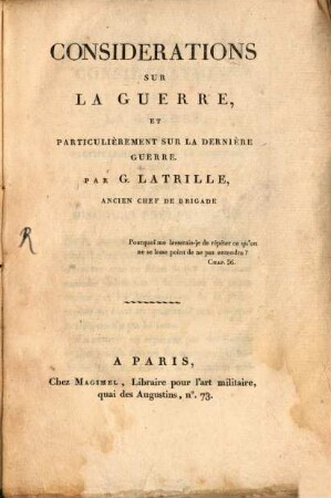 Considérations sur la guerre