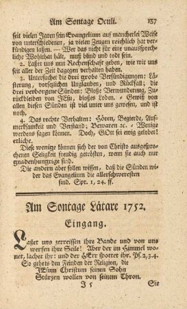 Am Sontage Lätare 1752