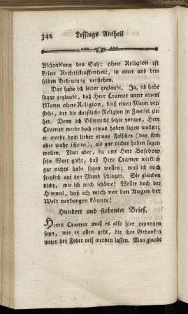 Hundert und siebenter Brief. - Hundert und sieben und zwanzigster Brief.