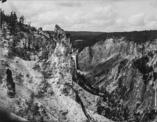 Grand Canyon of the Yellowstone : Blick in den Grand Canyon of the Yellowstone mit dem unteren Wasserfall des Yellowstone River